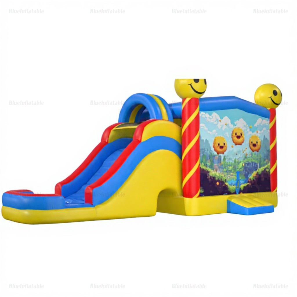 Happy Faces Inflatable Water Slide & Bounce House Combo - Image 2