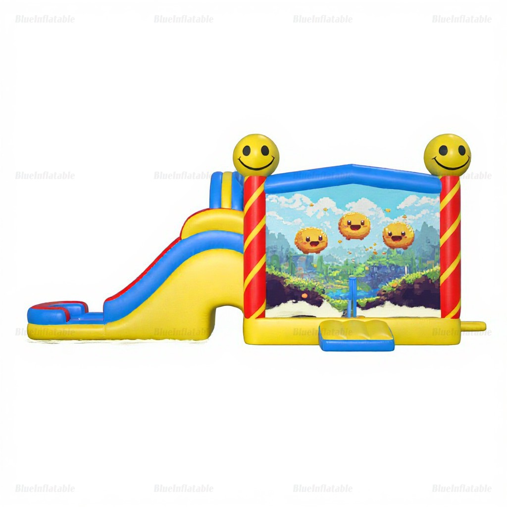 Happy Faces Inflatable Water Slide & Bounce House Combo - Image 5