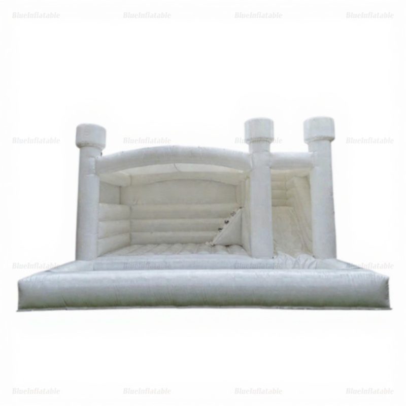 White Inflatable Bounce Castle with Slide & Pool