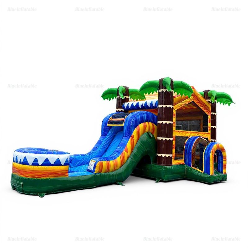 Tropical Ocean Inflatable Water Slide & Bounce House Combo