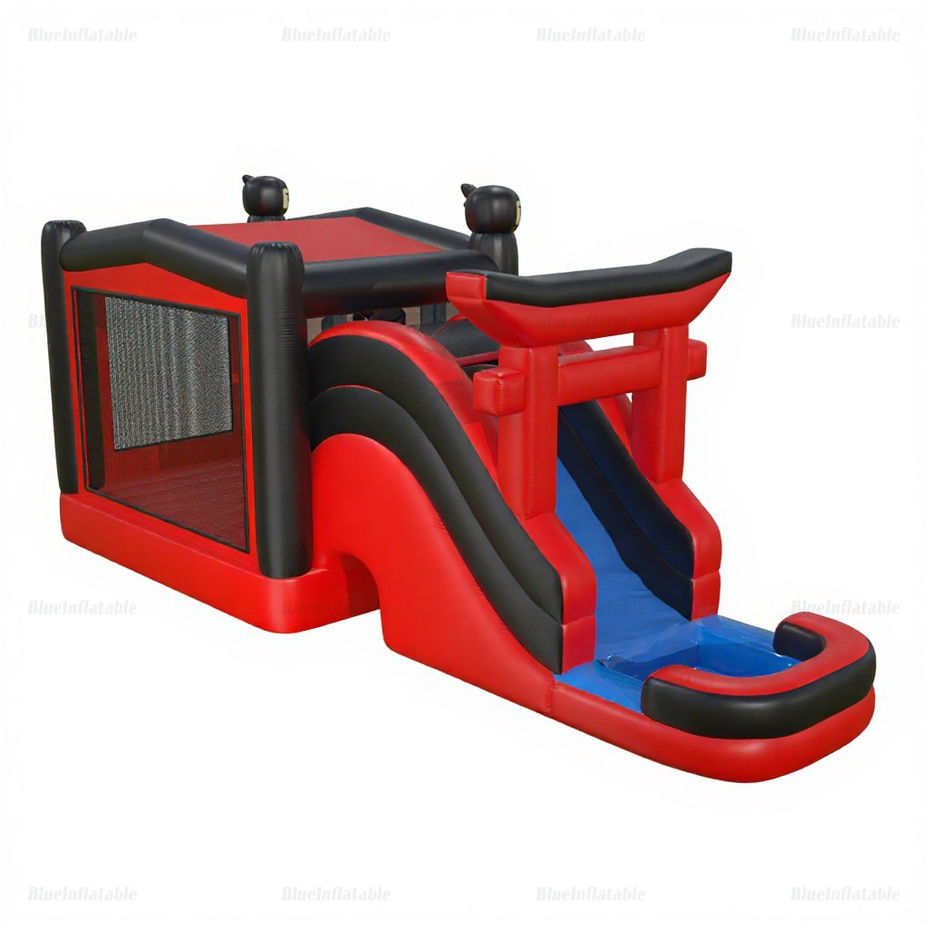 Red & Black Bounce House Combo with Water Slide & Pool - Image 6