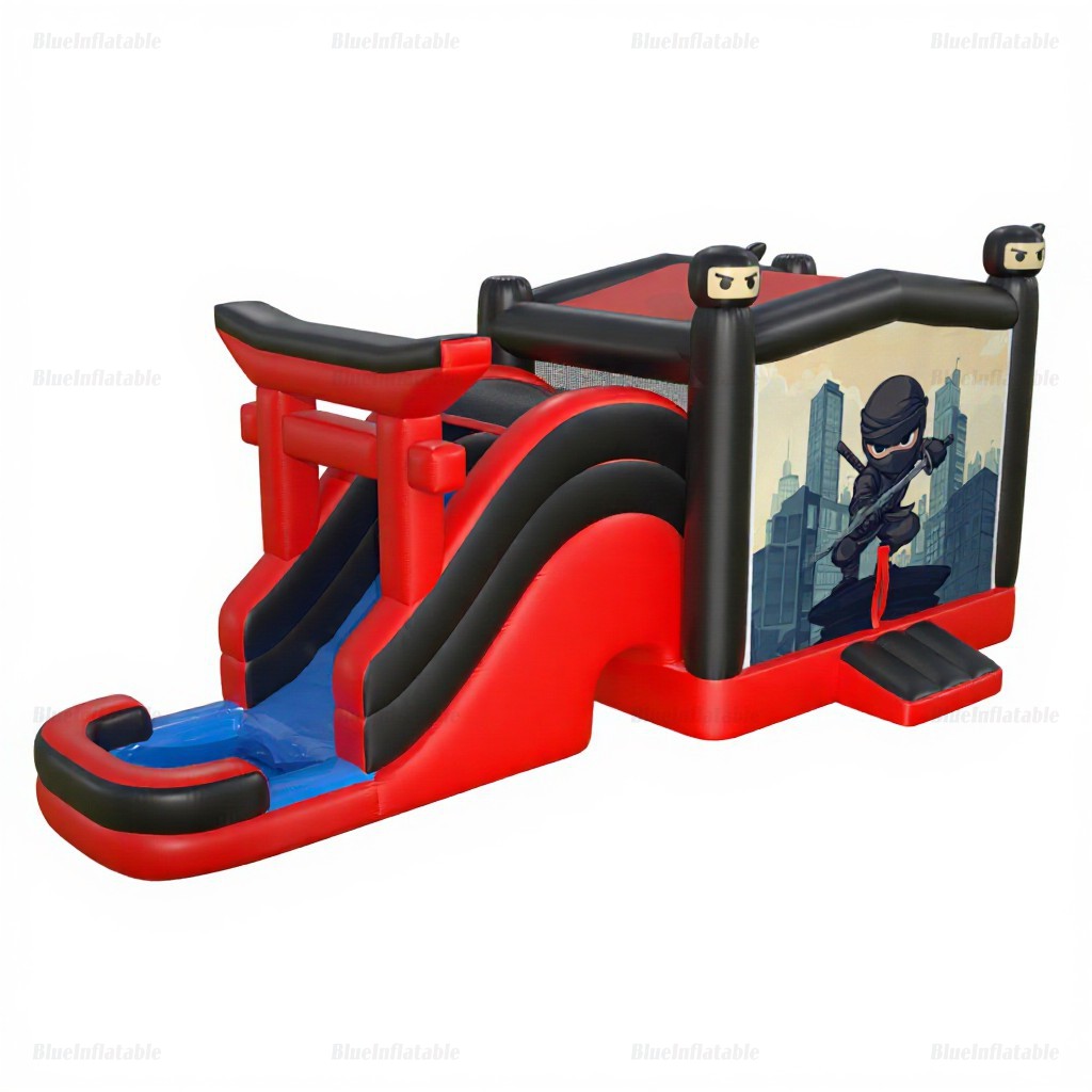 Red & Black Bounce House Combo with Water Slide & Pool - Image 7