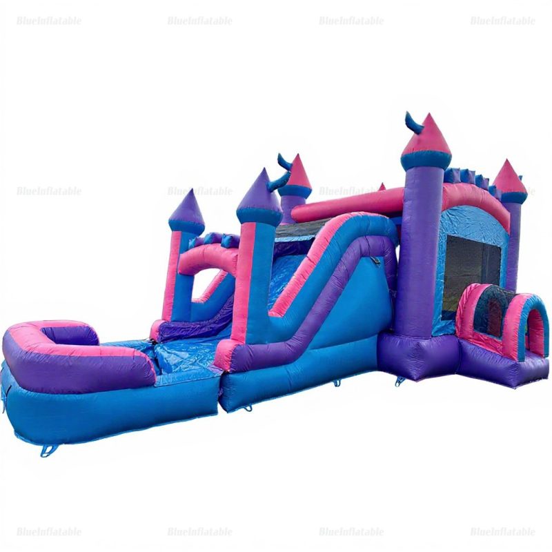 Princess Combo Purple & Pink Inflatable Water Slide Bounce House