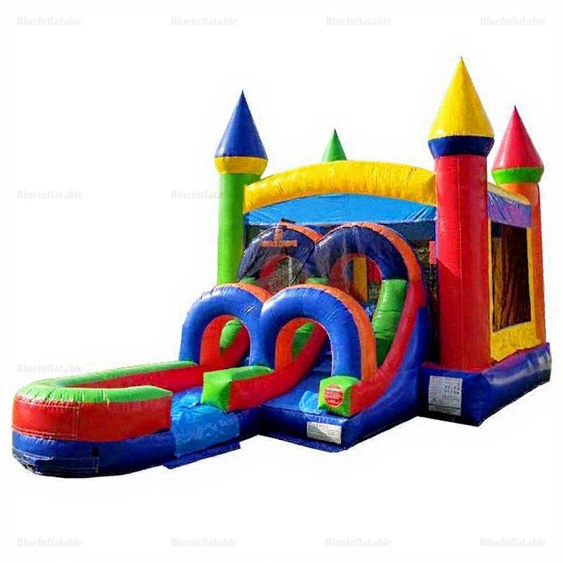 Rainbow Wet & Dry Bounce House Water Slide Combo