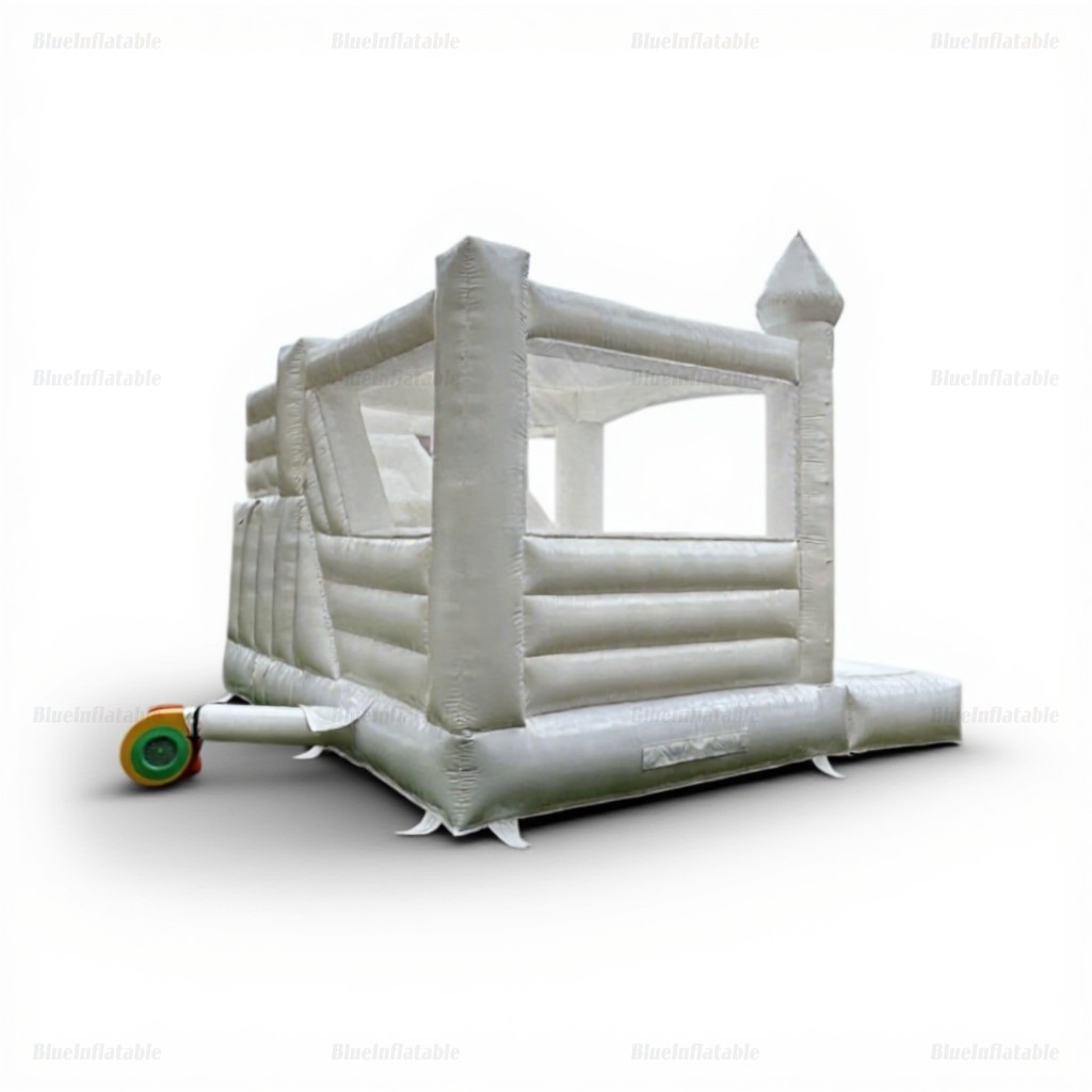 White Inflatable Wedding Castle with Slide & Ball Pit - Image 6
