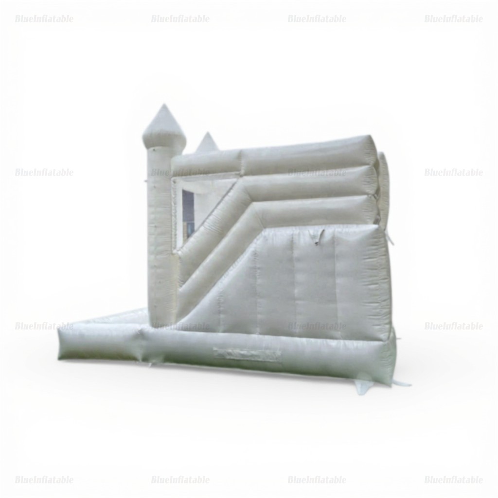 White Inflatable Wedding Castle with Slide & Ball Pit - Image 9