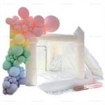 White 3-in-1 Bounce House with Slide & Ball Pit