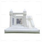 White 3-in-1 Inflatable Bounce House with Slide & Ball Pit