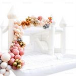 White 3-in-1 Inflatable Slide, Castle & Ball Pit