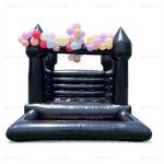 Black Commercial Kids Bounce House with Ball Pit