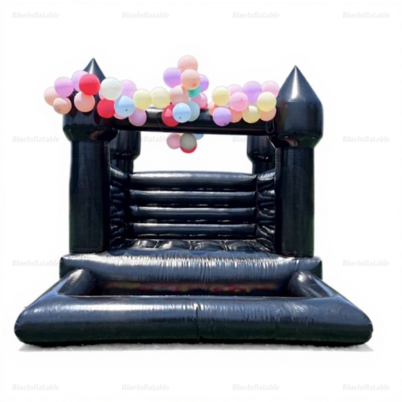 Black Commercial Kids Bounce House with Ball Pit