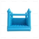 White Wedding Bouncy Castle with Blue Slide for Kids