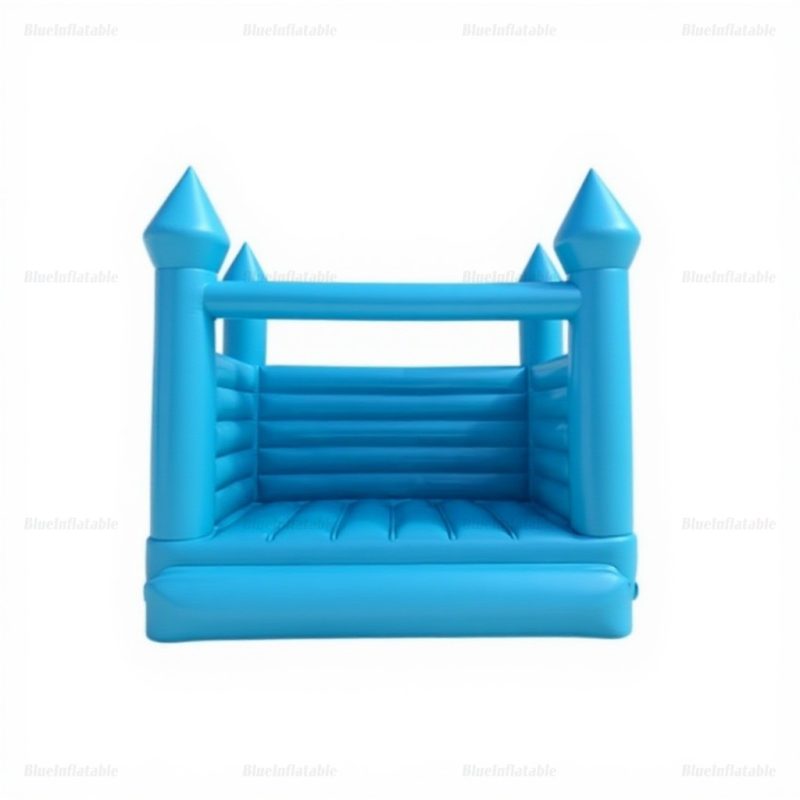 White Wedding Bouncy Castle with Blue Slide for Kids