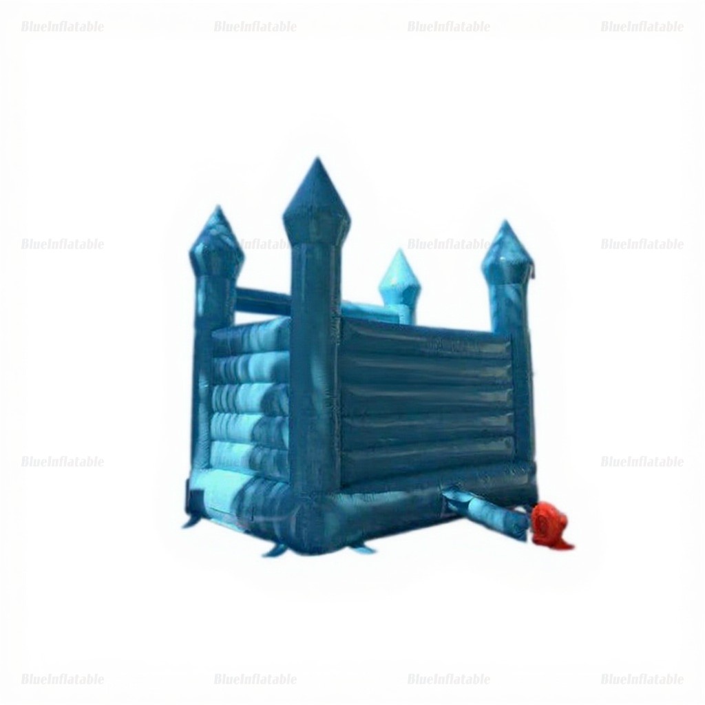 White Wedding Bouncy Castle with Blue Slide for Kids - Image 5