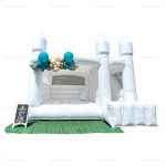 White Wedding Inflatable Bounce House & Slide Combo