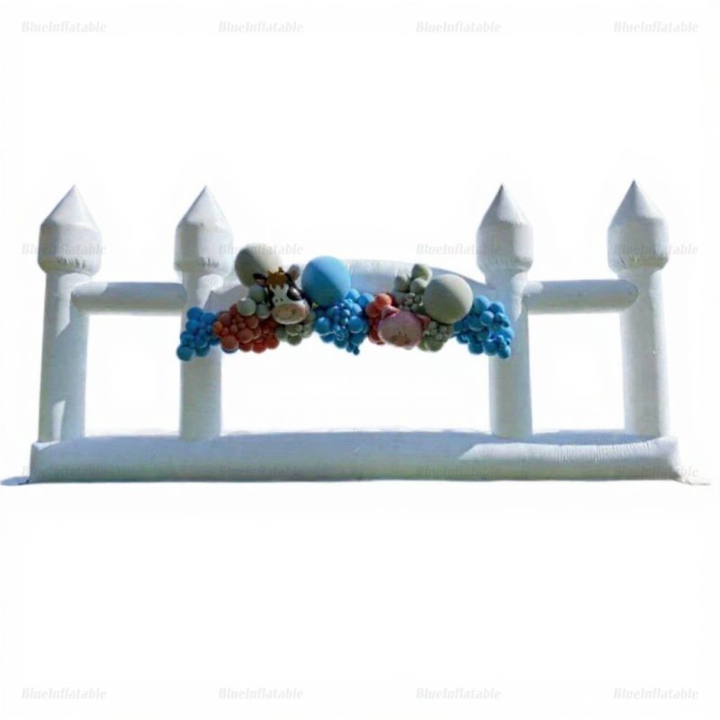 White Commercial Inflatable Bounce Castle with Slides