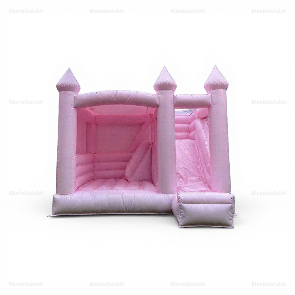Pink Commercial Bounce House with Slide Combo - Image 2