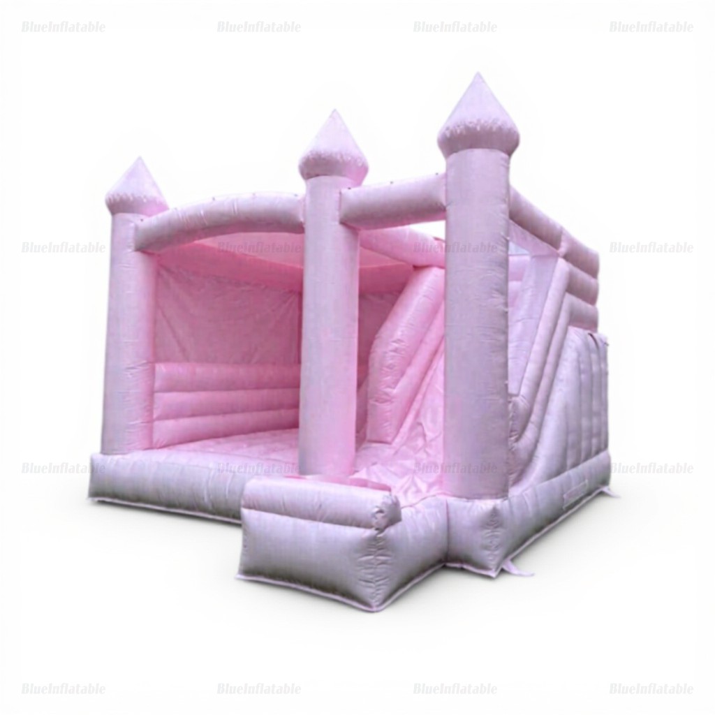 Pink Commercial Bounce House with Slide Combo - Image 3