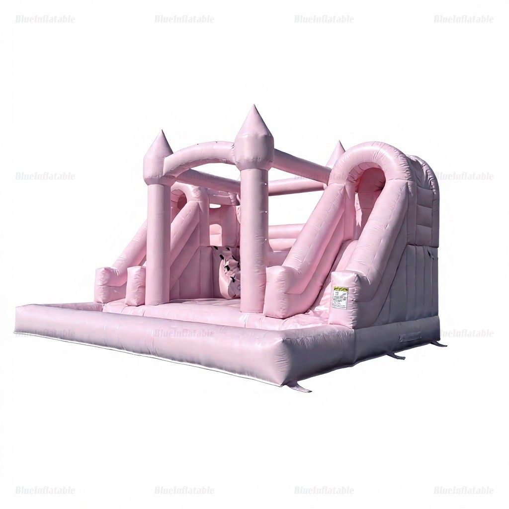 Pink Double Slide Inflatable Bounce House with Ball Pit - Image 5