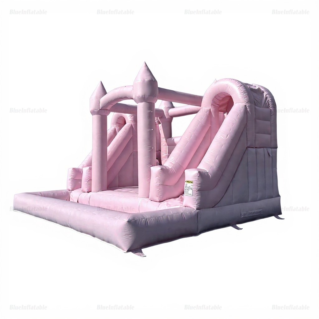 Pink Double Slide Inflatable Bounce House with Ball Pit - Image 6