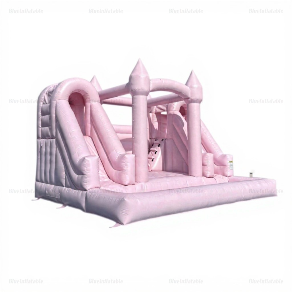 Pink Double Slide Inflatable Bounce House with Ball Pit - Image 7
