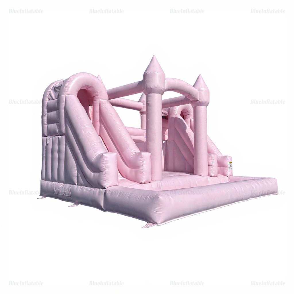 Pink Double Slide Inflatable Bounce House with Ball Pit - Image 8