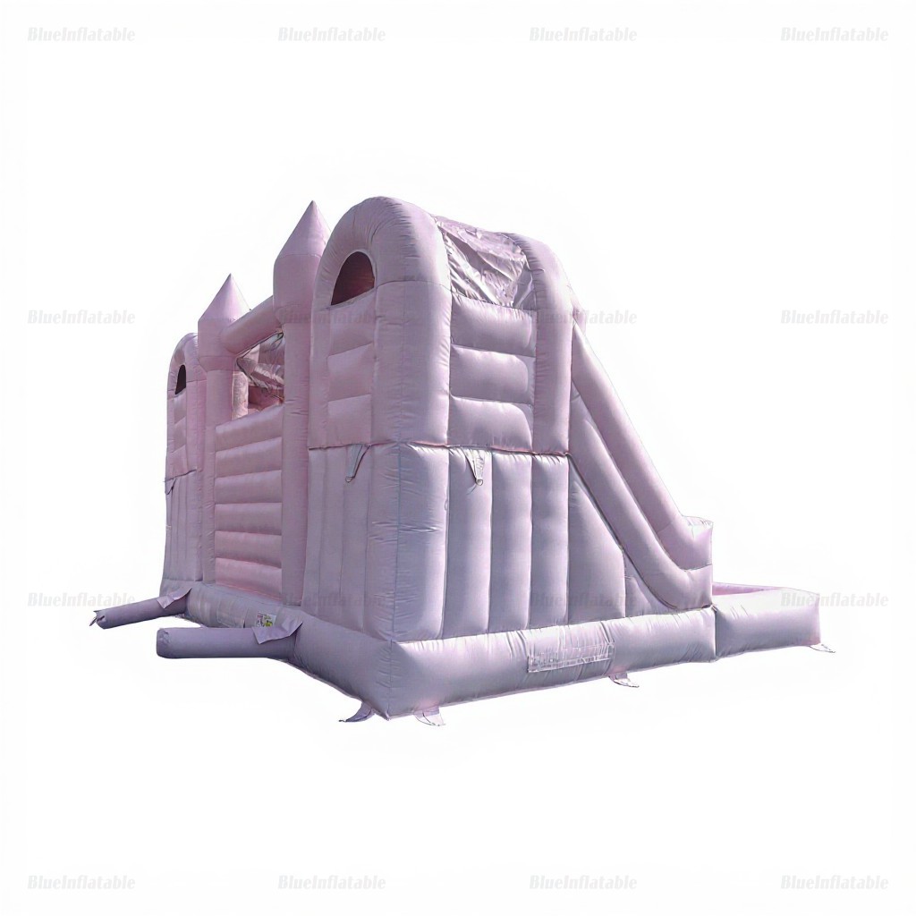 Pink Double Slide Inflatable Bounce House with Ball Pit - Image 9
