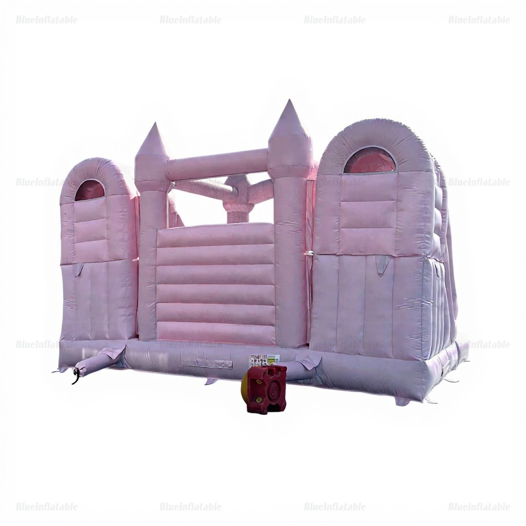 Pink Double Slide Inflatable Bounce House with Ball Pit - Image 10