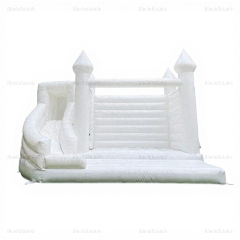 White Wedding Inflatable Bounce House & Slide Combo