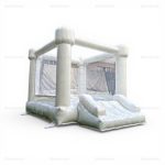 White Inflatable Bounce House with Slide