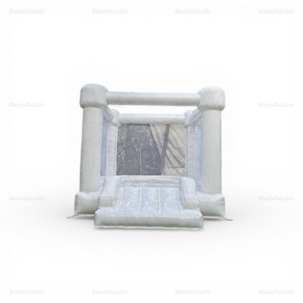 White Inflatable Bounce House with Slide - Image 2