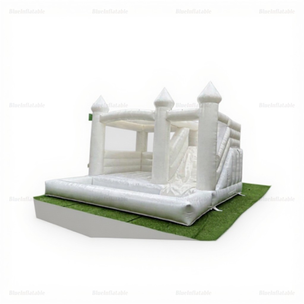 White Inflatable Wedding Bounce House Castle
