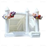 White Inflatable Wedding Bounce House with Slide