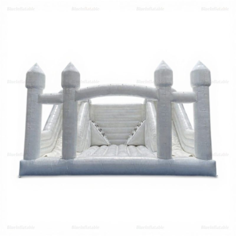 White Inflatable Double Slide Wedding Bounce House