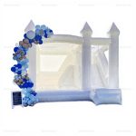 White Inflatable Bounce House with Slide