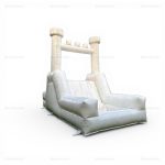 White Inflatable Bounce House with Slide for Weddings