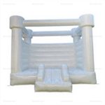 White Inflatable Bounce House with Slide