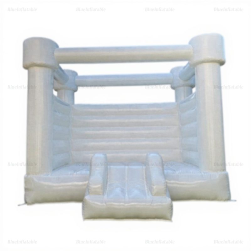 White Inflatable Bounce House with Slide