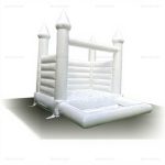 White Mini Wedding Bounce House with Ball Pit