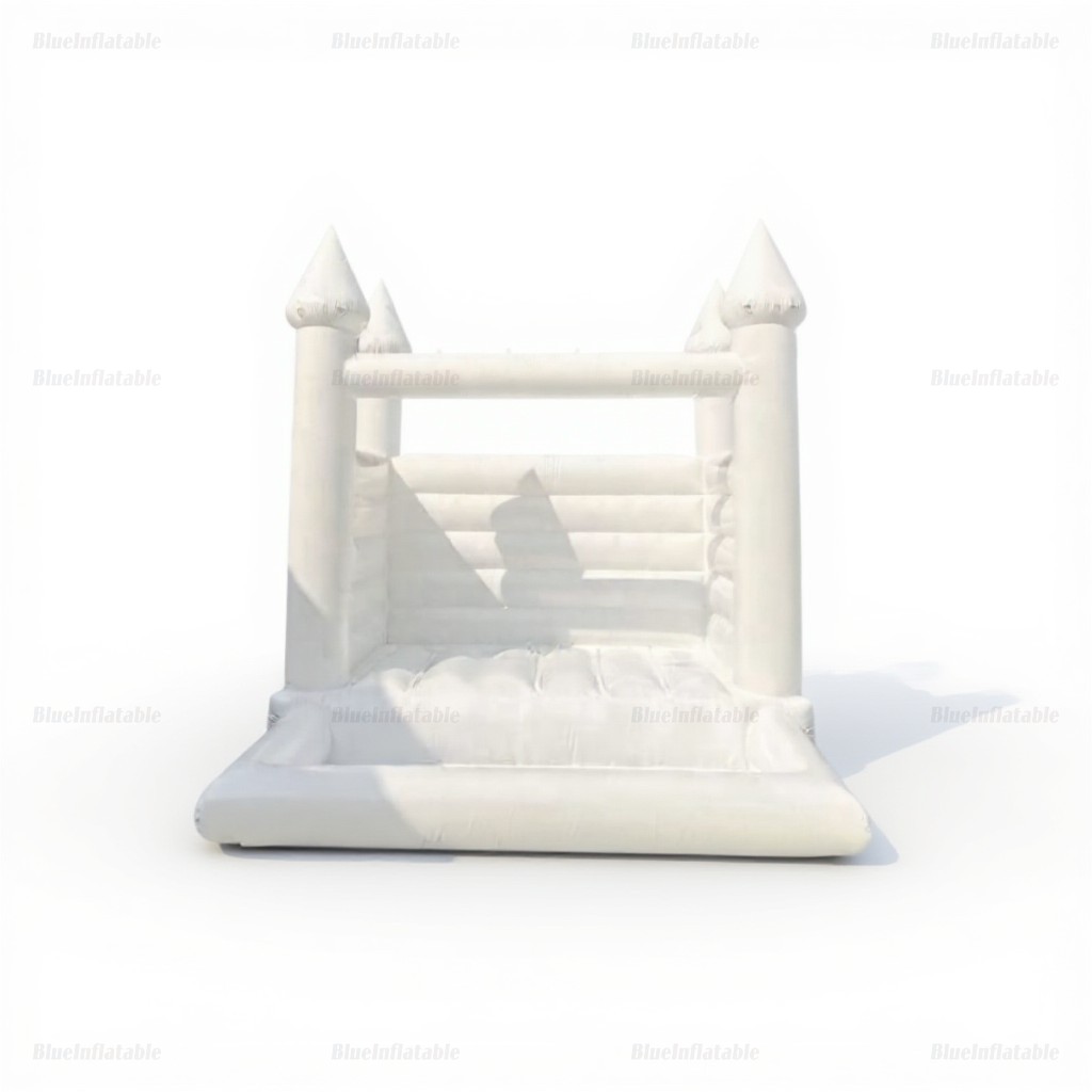 White Mini Wedding Bounce House with Ball Pit - Image 3