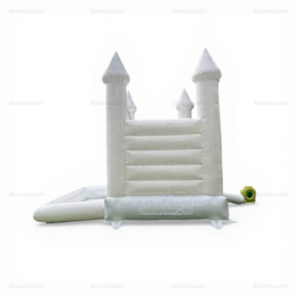 White Mini Wedding Bounce House with Ball Pit - Image 4