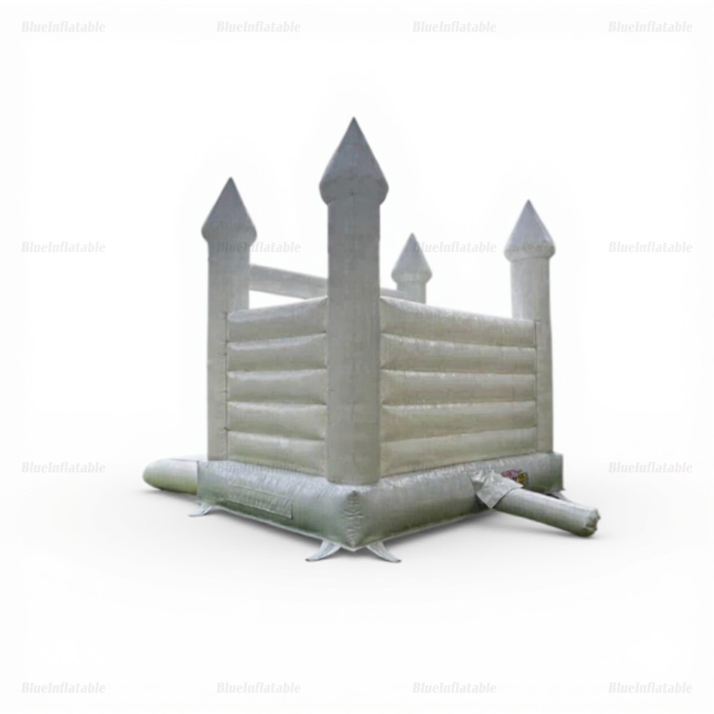 White Mini Wedding Bounce House with Ball Pit - Image 5