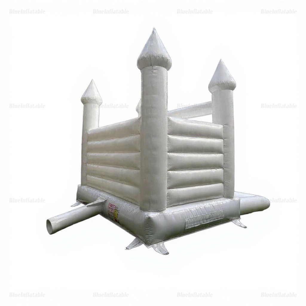 White Mini Wedding Bounce House with Ball Pit - Image 7