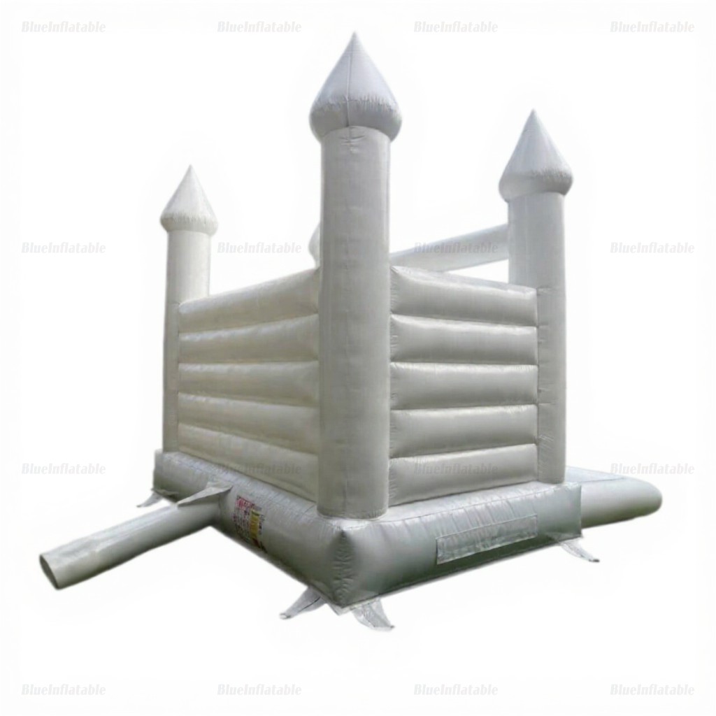 White Mini Wedding Bounce House with Ball Pit - Image 8