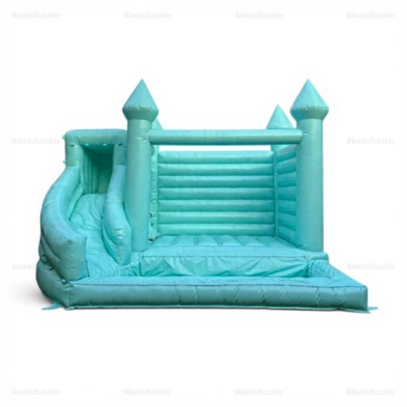 Mint Green Inflatable Bounce House with Slide Combo