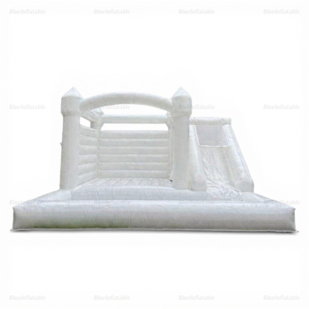 White Inflatable Bounce House with Slide & Ball Pit - Image 2