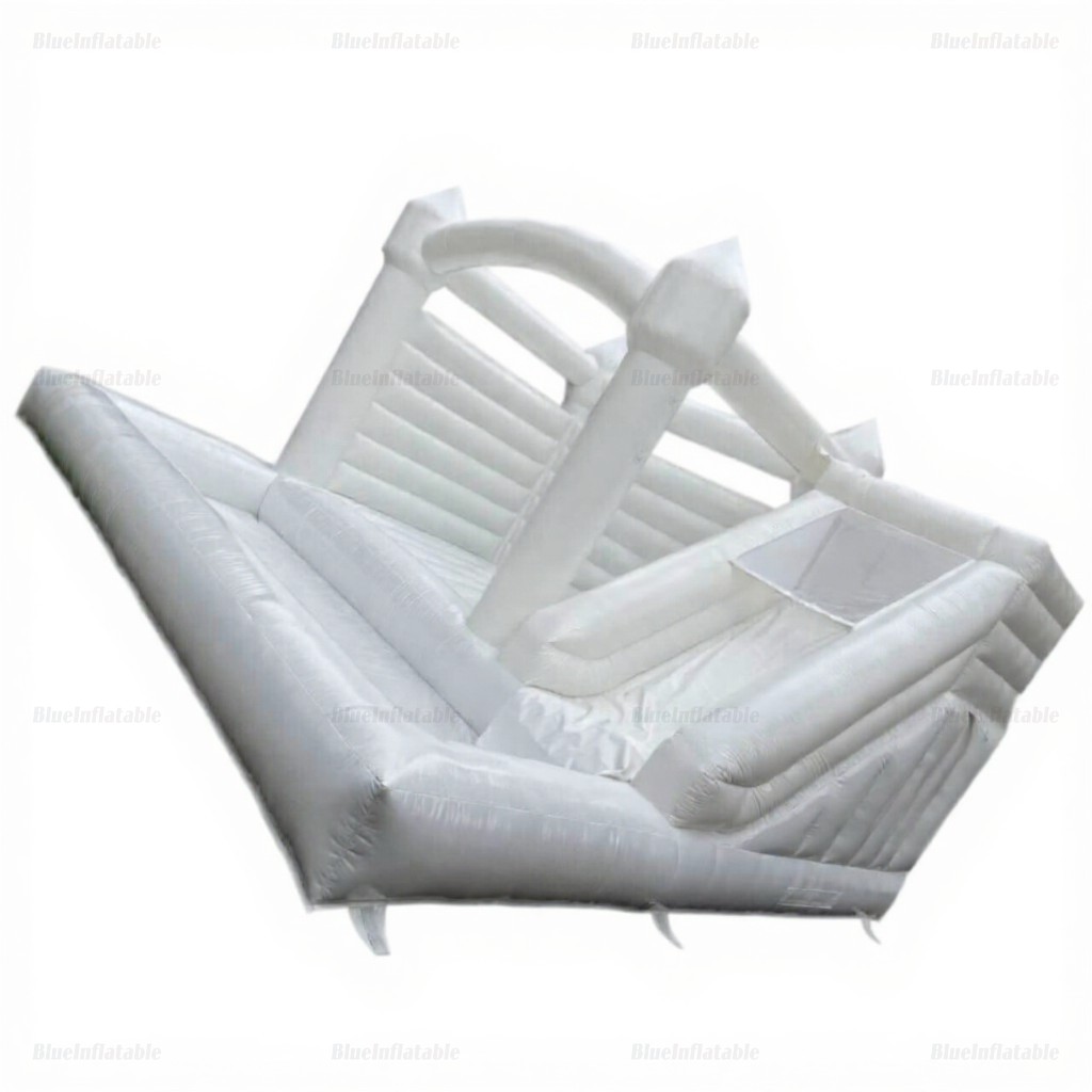 White Inflatable Bounce House with Slide & Ball Pit - Image 5