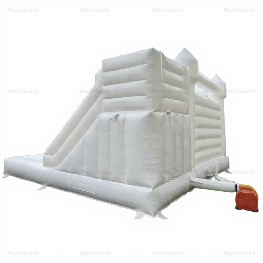 White Inflatable Bounce House with Slide & Ball Pit - Image 6