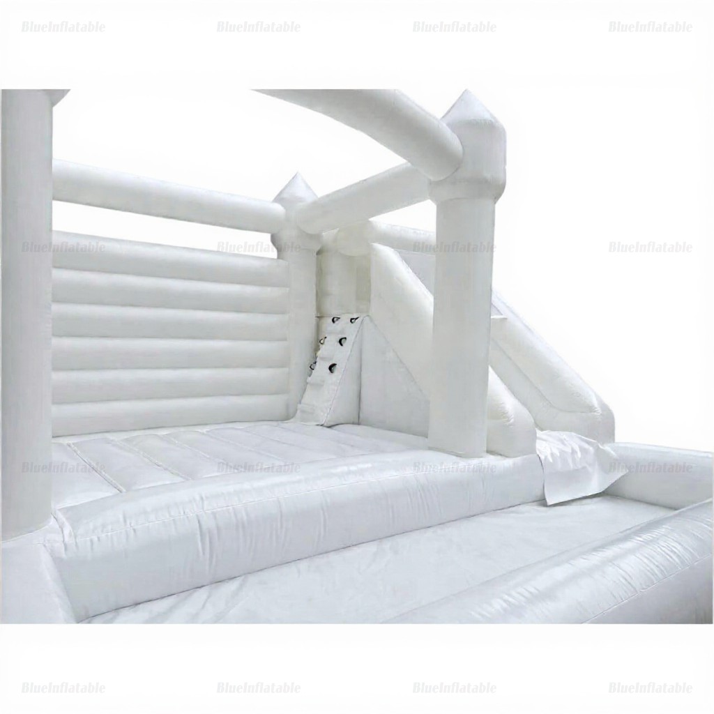 White Inflatable Bounce House with Slide & Ball Pit - Image 9