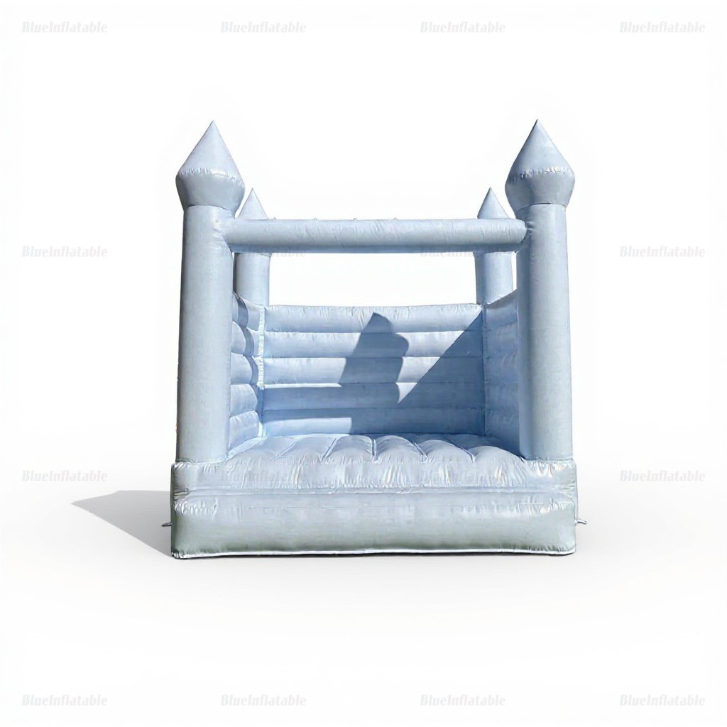 Pastel Blue Wedding Bounce House Castle - Image 2